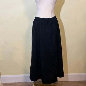 Calvin Klein Women’s Linen Cotton Blend Black Maxi Skirt L